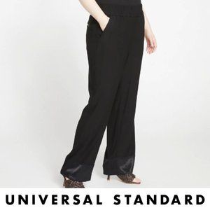 Marina Luxe Twill Pull-On Pants in Black/Black Shine (XL)